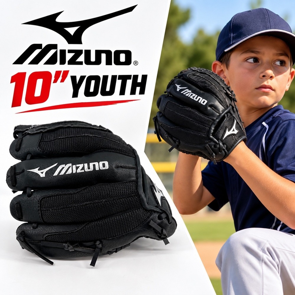 Mizuno Prospect 10in Youth Glove Black Power Close GPP1000Y3 RHT Baseball